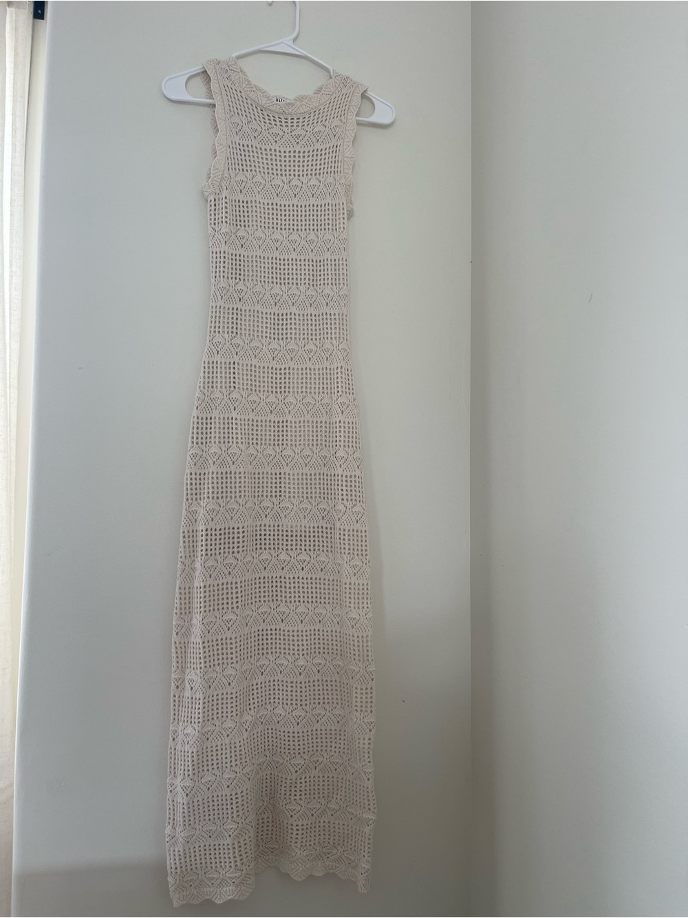 Sleeveless Cream Crochet Maxi Dress